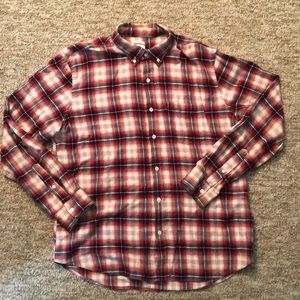 XL Old Navy Slim Fit Flannel - White/Red/Blue